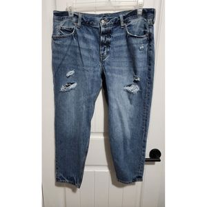 Old Navy high rise Slouchy taper jeans Size 14 womens button fly